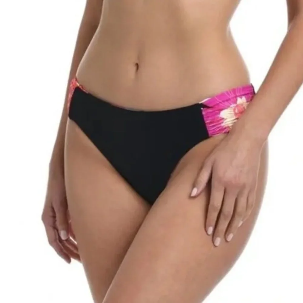 La Blanca In Full Bloom Reversible Side Shirred Hipster Bikini Bottoms 12 - Picture 9 of 10